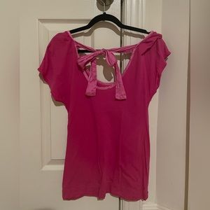 C&C California pink top, small, back bow detail